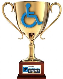 "Enhorabuena" a @amazonespana por conseguir, por votación popular, el trofeo 🏆#OkupaMotorizadoDelAño 2023 (60% de los votos) por el poco respeto a las personas con movilidad reducida ♿. 
Este es el palmarés:
2019 @prosegur
2020 @correos
2021 @seur.es
2022 @amazonespana
2023 @amazonespana